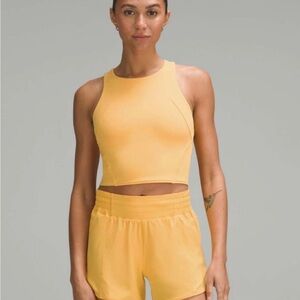 Lululemon Wunder Train Racerback Tank Top Size 10 In Orange Built In Bra